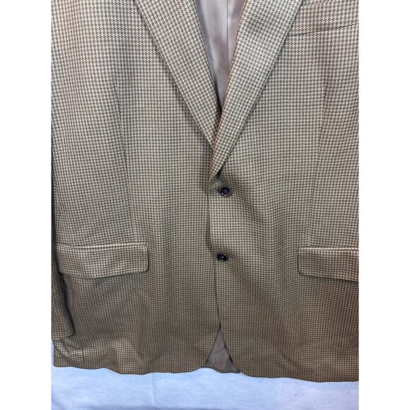 Lauren Ralph Lauren Mens Houndstooth Sport Coat Jacket Tan Size 42R 100 % silk - Picture 5 of 16
